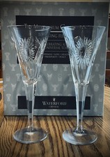 Waterford Millennium Collection Crystal Champagne Flutes Set of 2 w/ Box picture