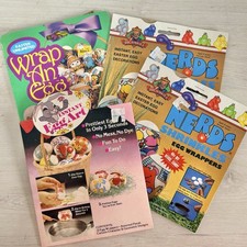 VTG 2 1986 NERDS Shrinkles Egg Wrappers Easter Deadstock RARE & Wrap An Egg Art picture
