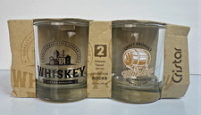 Cristar Lexington Rocks Whiskey Glass Set — 2-Piece Vintage NOS Barware picture