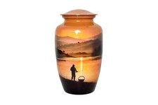 Adult Fishing Cremation Urns for Human Ashes Adult Memorial 200 LBs Velvet Bag picture