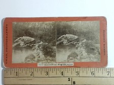 Boulders on Muskoka River Stereoview Owen Photographer Victorian 1870s Ontario picture