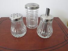 Vintage Sugar Pourer Shaker Pourer Cheese Shaker Cafe Style Glassware (3) Total picture
