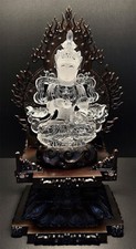 1.94LB Top Natural Clear Quartz Skull Carved Healing Crystals Buddha Reiki gem picture