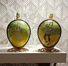 Vintage Hand Painted Wizard Of Oz Egg Art Figurines Dorothy & Scarecrow MKA 79 picture