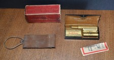 VTG 1912 MODEL C VALET AUTOSTROP Safety Razor USA Gold W/ Case and ORIG. BOX picture