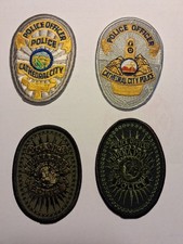 4 Diff Small Jacket Front police dept  patches, New cond., CA., California picture