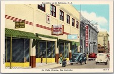 San Salvador El Salvador 1a Calle Oriente Street View La Tribuna Curt Postcard picture
