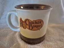 Vintage Cracker Barrel Old Country Store Coffee Mug Brown Cream Ceramic Tea Cup picture