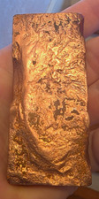 Copper Ingot Bar Unmarked Copper-Colored Cast Metal Chunk / Ingot. 10 Oz picture
