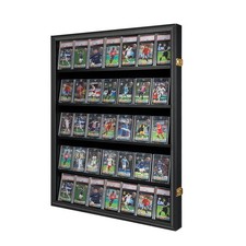 Tieeqe 35 Graded Sports Card Display Case Lockable Wall Mount Black picture
