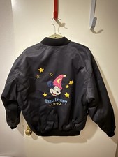 Disney Vintage 90s Euro Disney 1992 Mickey Mouse Black Bomber Jacket picture