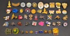 Lapel Pins Lot Of 50 Vintage to Modern Assortment of Sizes Colors Styles picture