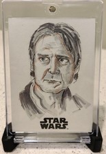 2017 Topps Star Wars Han Solo SKETCH 1/1 Brent Scotchmer AUTOGRAPH  picture