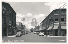 Palatka, Florida FL Vintage Palatka Street Scene Downtown Main Cars RPPC picture