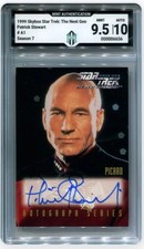 MINT+ 9.5 1999 SKYBOX STAR TREK PATRICK STEWART TNG AUTO AUTOGRAPH #A1  picture