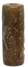 Ancient Near East Old Agate stone Antique Cylinder Bead Seal Amulet Circa 250BC picture