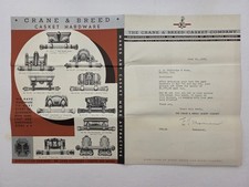 1935 antique CRANE & BREED CASKET Co cincinnati oh FUNERAL CASKETS HW CATALOG 4p picture
