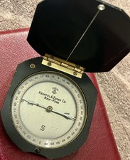 Vintage Keuffel & Esser K&E Pocket Surveying Compass Hinged Case NY Copy title picture