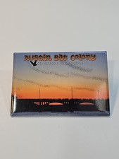 Texas Travel Souvenir Fridge Magnet Austin Bat Colony Congress Ave Bridge Sunset picture
