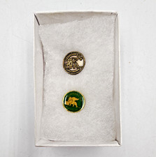 Venetian Club Lot of 2 Lapel Pins Gold Member Green Enamel Founded 1928 picture