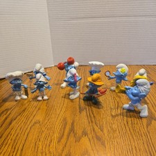 The Smurfs Vintage 1970s Lot of 10 Figures Rare Schleigh picture