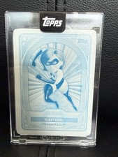 Elastigirl 2025 Topps Disney Mint Encased Cyan Printing Plate 1/1 #65 picture