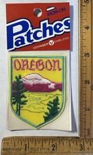 Vintage Oregon Mount Hood Iron On Patch Voyager Travel Souvenir Mountain Scene picture