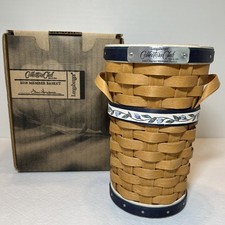 Longaberger 2014 Rare Collectors Club Member Basket  W/Protector & Wood Handles  picture