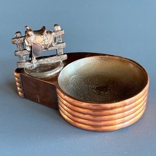 1940s Vintage Trophy Craft Saddle Trinket Tray | Copper | Rockabilly Deco 1950s picture