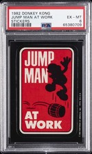 1982 DONKEY KONG STICKERS JUMP MAN AT WORK PSA 6 picture