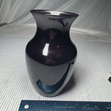 FTD Amethyst Purple Short Glass Flower Vase  REAL PURPLE picture