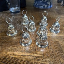 Set of (7) Towle Silversmiths Silver Plate Christmas Bell Noel Ornament picture