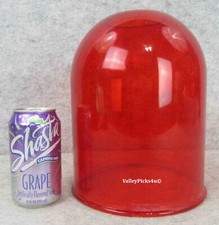 Vintage Vibrant Red Dome Glass Bell Cover Shade for Light Lantern Lamp Lighting picture