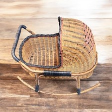 Vintage | Mid-Century | Nursery Furniture | Baby Cradle | Bassinet | Rocker EUC picture