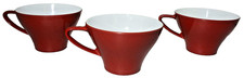 Vintage Noritake Japan Melamine Set of 3 Teacups MCM Red Melmac Cups picture