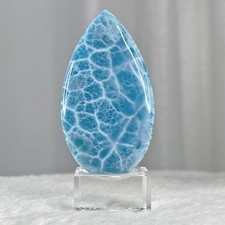 39g Larimar Cabochon, Premium AAA Polished Gemstone From Dominican Republic, picture