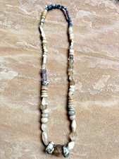 Antique Old European Glass, Granite, Quartz Mixed Strand African Trade Beads 26