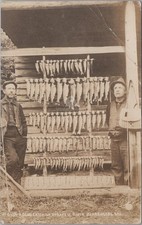Catch McKenzie River Eugene Oregon OR Fishermen Fishing Trout RPPC 1921 Postcard picture
