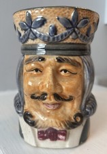 1949 THE KING Porcelain Mug, Occupied Japan, Toby Face Stein/Cup, Man Cave Decor picture