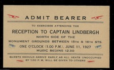 Capt. Charles Lindbergh 1927 Reception Ticket Reprint On 80 Year Old Paper *005 picture
