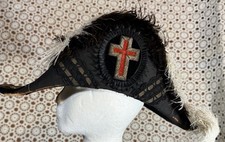 Vintage M.C. Lilley & Co. Masonic Knights Templar bicorne hat chapeau Sz 7 3/8 picture