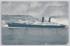 Vapor Correo Alfonso XIII Transatlantic Merchant Steam Ship Postcard picture