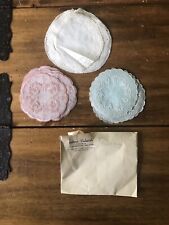 Lot 21 Vintage Antique Linen Lace Doilies ITALIAN Florence Pink Blue Ivory Italy picture