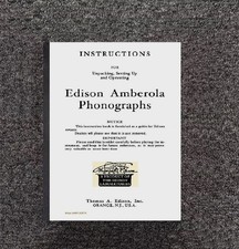 30 TABLETOP PHONOGRAPH AMBEROLA Operating Instr. & Setting Up Manual Fits EDISON picture