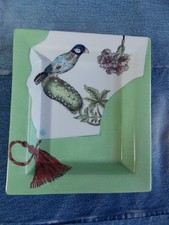 Fabienne Jouvin Paris Chinese Porcelain Bird Tassel Tray Green Tozai Home picture