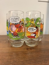 Vintage 1983 McDonald's Peanuts Camp Snoopy Collectors Glasses Complete Set of 5 picture