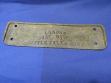Vintage Larson Boat Works Little Falls, Minnesota Boat Plaque Name Plate Sign picture