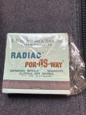 Radiac Abrasives Por-Os-Way Advertising Matchbook Cover A.P. De Sanno & Son picture