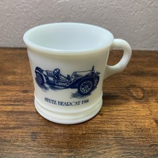 Vintage Surrey Milk glass Mug Stutz Bearcat 1914 picture