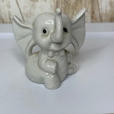 Vintage Edsin Japan Ceramic Elephant Figurine Bow Tie Shelf Decor picture